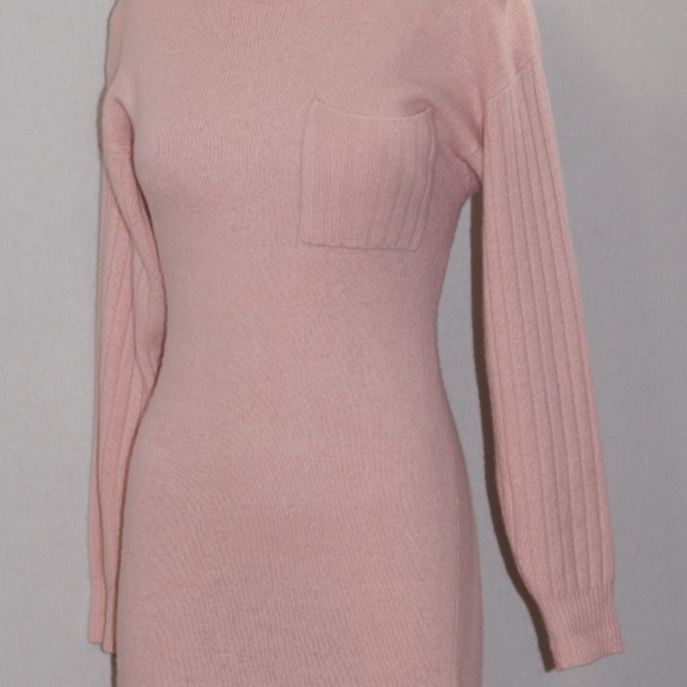 Pastle Pink Wool Dress Pink Wool Dress - Picture 4 of 7